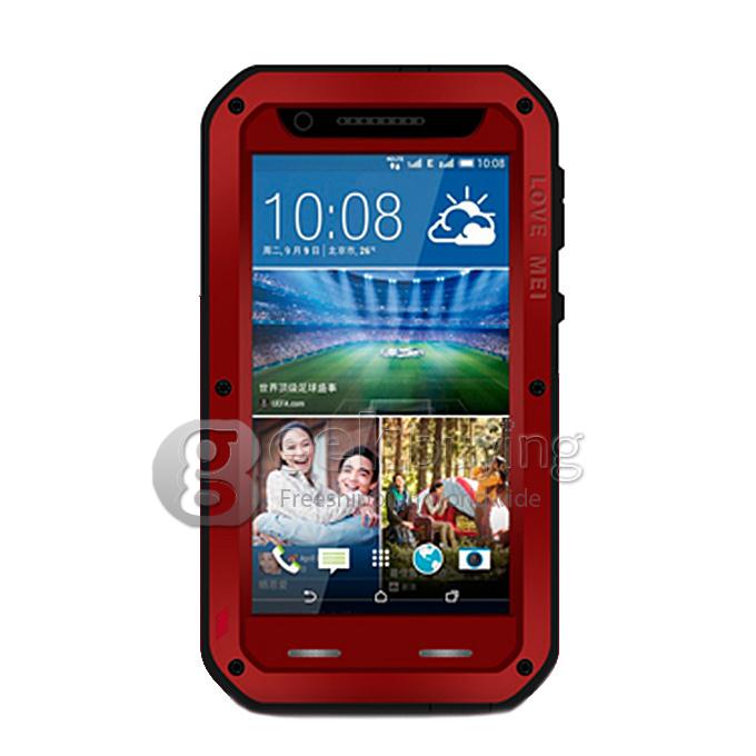 LOVE MEI Powerful Dirt/Shockproof Protective Case With Corning Gorilla Glass for HTC Desire 820 - Red