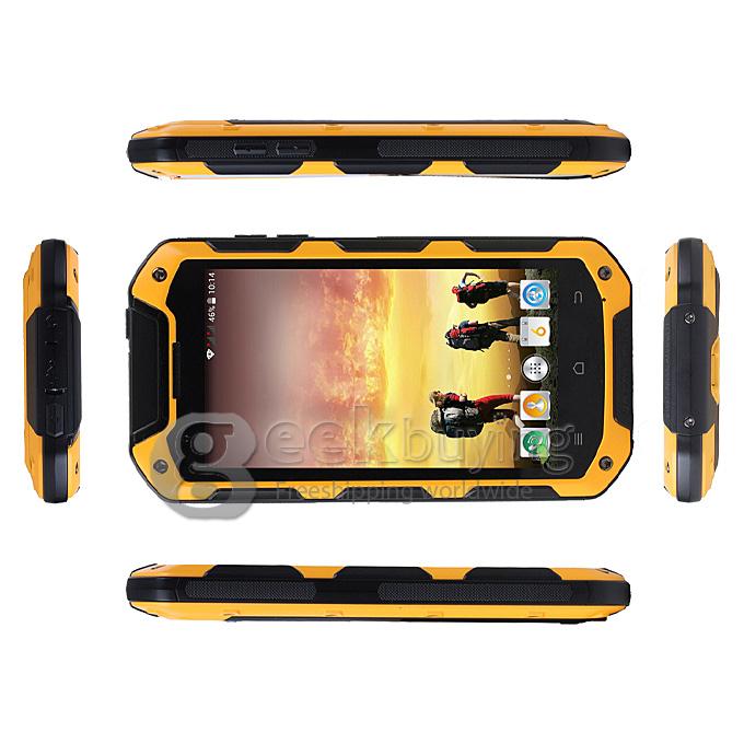iMAN i5800 IP67 MTK6582 Quad Core 1.3GHz Smartphone 4.5inch Android 4.4 1GB 8GB 8MP 2MP 3G NFC OTG - Yellow