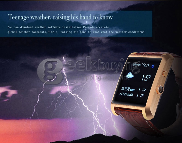 DM08 BT4.0 Smart Watch 0.3MP Camera 240*240 MTK2502A 128+32M Dial Bracelet Anti Lost Waterproof for Android IOS - Brown