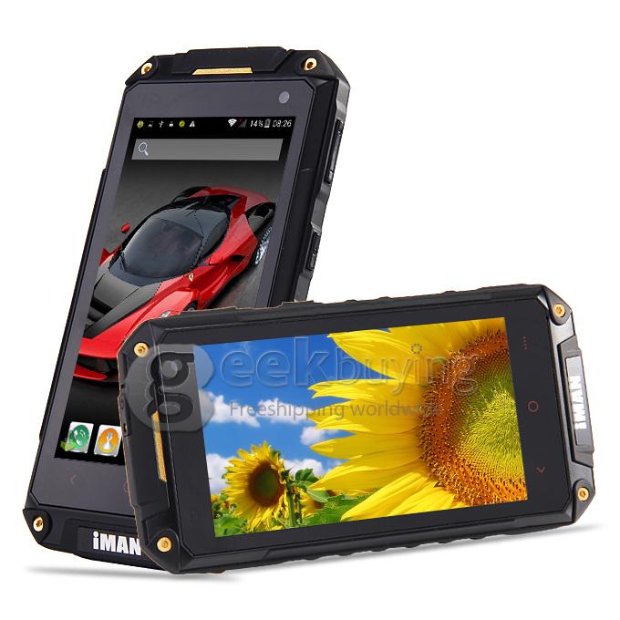 iMAN i6800 IP68 4.7inch Android 4.4 MTK6582 Quad Core 1.3GHz Smartphone 1GB 8GB 8MP 2MP 3G Miracast - Black