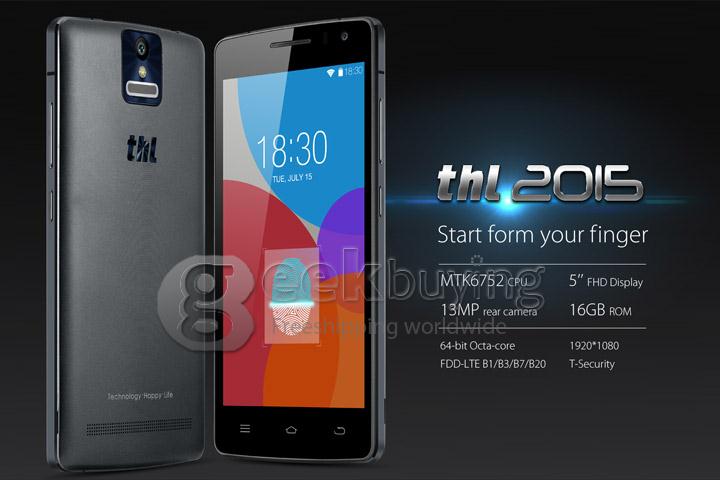 THL 2015 64Bit 4G LTE 5.0 Inch FHD 1920x1080 Smartphone MTK6752 Octa Core 1.7 GHz Android 4.4 2GB RAM 16GB ROM - Black