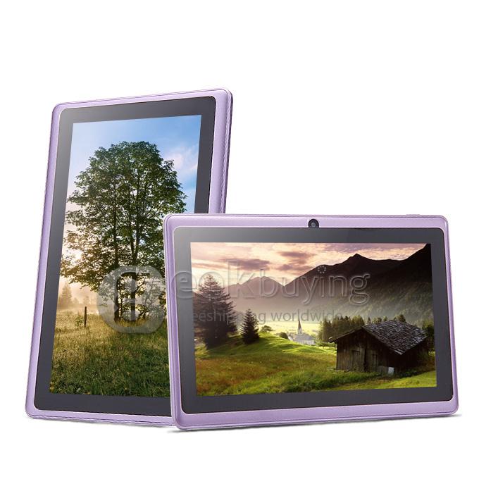 Q88 Plus 7 inch ALLWINNER A33 Quad Core 1.5GHZ 512MB/4G Dual Cameras WIFI BT Tablet PC - Purple