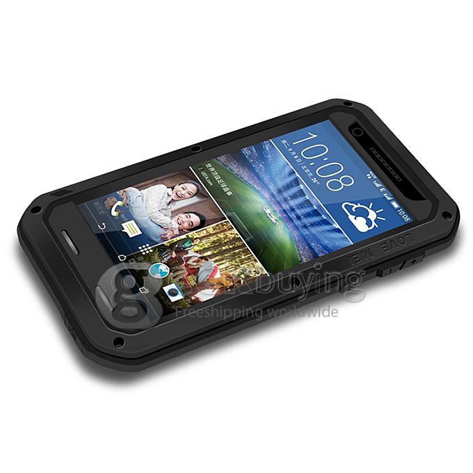 LOVE MEI Powerful Dirt/Shockproof Protective Case With Corning Gorilla Glass for HTC Desire 820 - Black