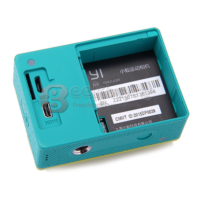 Original Xiaomi Yi Action Camera Xiaoyi Ambarella A7LS 155 Degree Wide Lens Bluetooth 40M Diving AV Out Sports DV - Green (Basic)