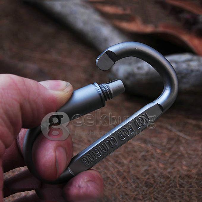 D-shaped Fast Hanging Aluminum Carabiner Clasp with Lock Carabiners