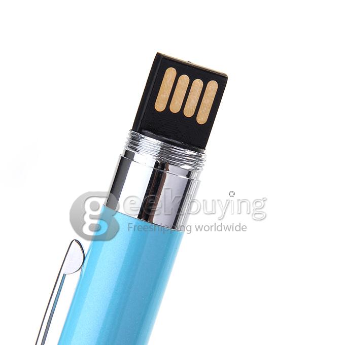 32GB USB 2.0 6 in 1 Multifunctional Capacitive Pen with Floodlight And Laser Light - Blue