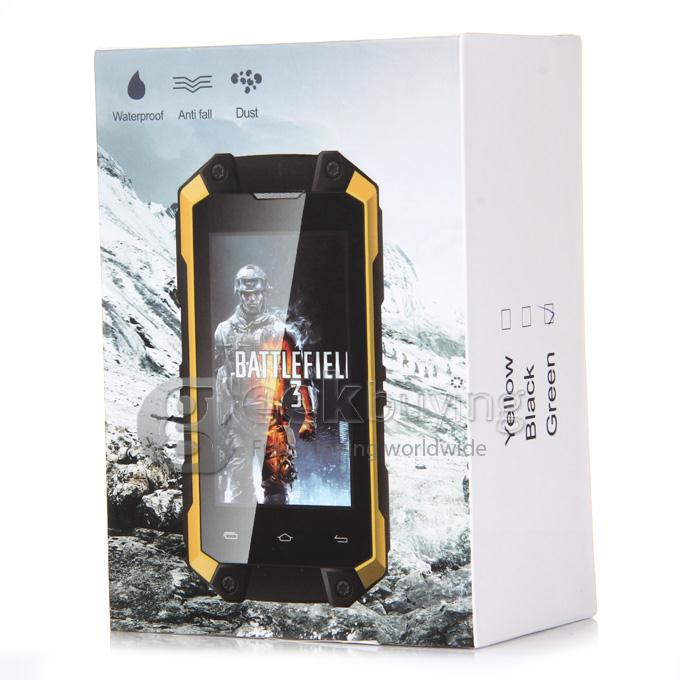 J5 IP54 waterproof Smartphone MTK6572W Dual Core 1.2Ghz 2.4 Inch Android4.2.2 OS 2.0MP 3G/WIFI - Green