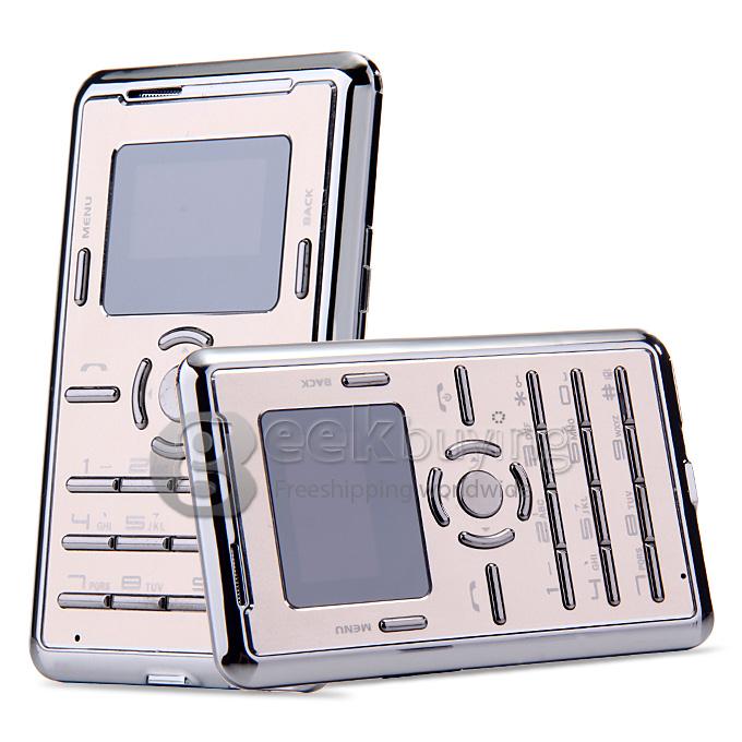 AEKU C5 Ultra Thin Slim 1.0 inch MTK Single Core Mini Pocket Card Cell Phones Bluetooth Built-in Battery - Golden