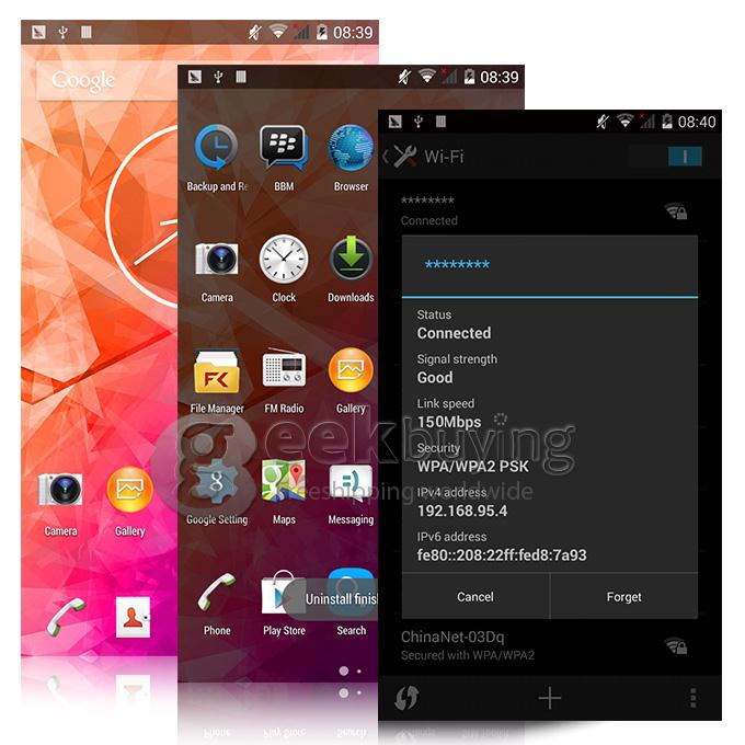 TIMMY E86 5.5inch IPS HD MTK6582 Quad Core 1.3GHz Android 4.4 Smartphone RAM 8GB ROM 3G GPS - Blue