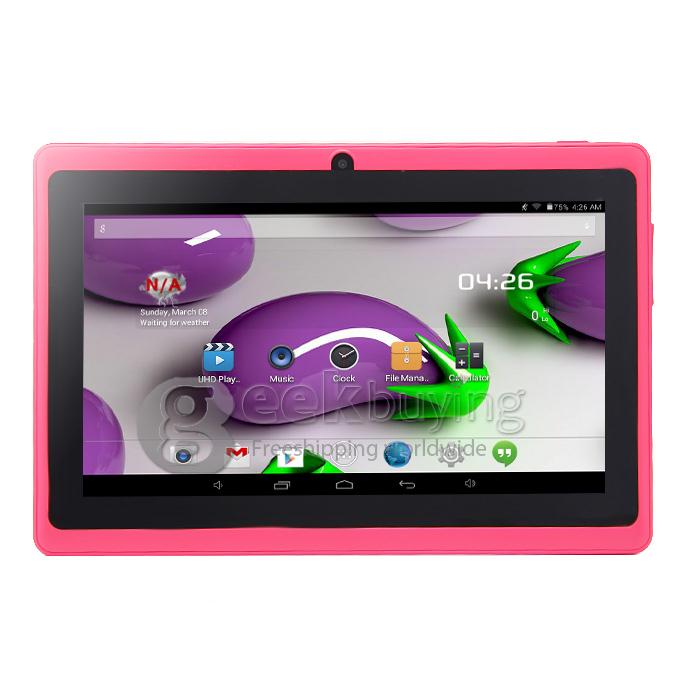 Q88 Plus 7 inch ALLWINNER A33 Quad Core 1.5GHZ 512MB/4G Dual Cameras WIFI BT Tablet PC - Pink
