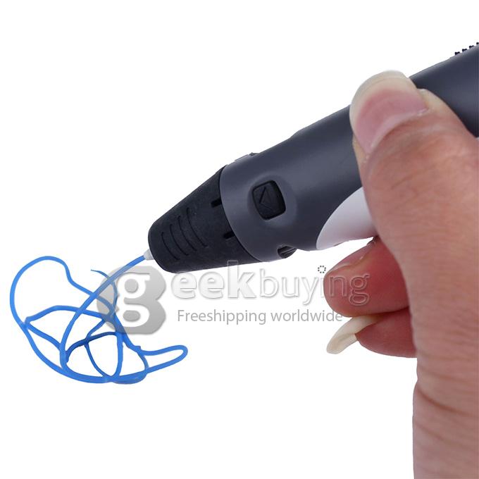 3D Stereoscopic Printing Pen Gen 1st 0.4mm Nozzle for 3D Drawing Doodling with ABS Filament Material - Grey