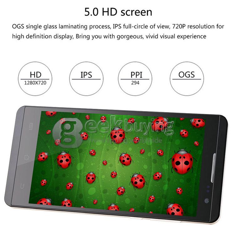 JIAYU F2 5.0 Inch 4G LTE MTK6582 Quad Core 1.3GHz Android 4.4 2GB RAM 16GB ROM Smartphone HD Gorilla Glass OTG - White
