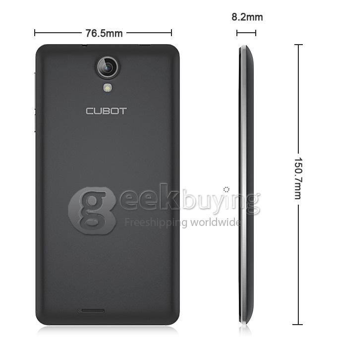 CUBOT S350 5.5inch Android 4.4 2GB 16GB MTK6582 Quad Core Smart Phone 1.3GHz 13.0MP 8.0MP Miracast IPS HD Screen - Black