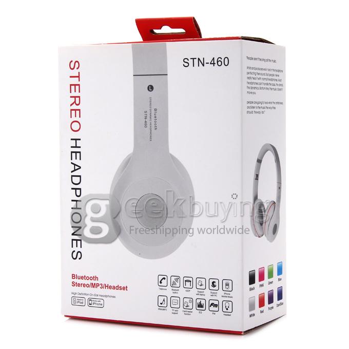 OVLENG STN-460 Wireless Bluetooth Headset Support Hands Free with TF Card Slot 3.5mm Jack for Latop PC - White