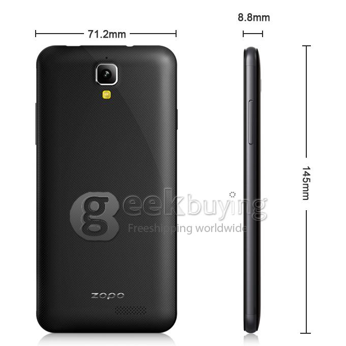 ZOPO ZP530 5.0inch 64-bit 4G LTE MTK6732 Quad Core 1.5GHz Android Phone 1GB 8GB 8.0MP IPS HD Screen Smartphone - Black