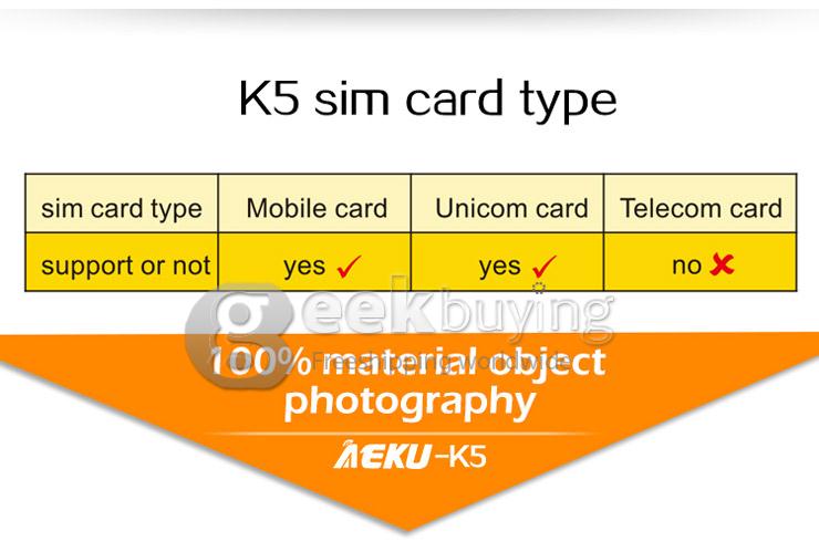AEKU K5 4GB Memory Ultra Thin Slim 1.0 inch MTK Single Core Mini Pocket Card Cell Phones Bluetooth - Golden