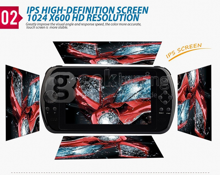 GPD Q88+ 7 inch Android 4.4 Gamepad Quad-core 1.6GHz IPS Screen 1GB/8GB Handheld Game Console Portable Game Tablet PC - Black