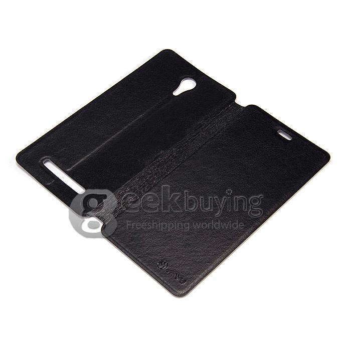 Protective PU Leather Hard Case Cover Shell for JIAYU S3 - Black