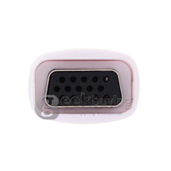 HDMI Male to VGA Female Adapter HDMI to VGA Portable HD Adapter with Audio Output for PS3 Tablet PC/DVD/Camera - White