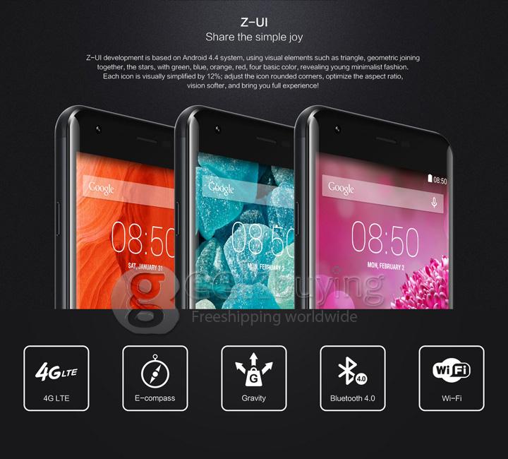 ZOPO ZP530 5.0inch 64-bit 4G LTE MTK6732 Quad Core 1.5GHz Android Phone 1GB 8GB 8.0MP IPS HD Screen Smartphone - Golden