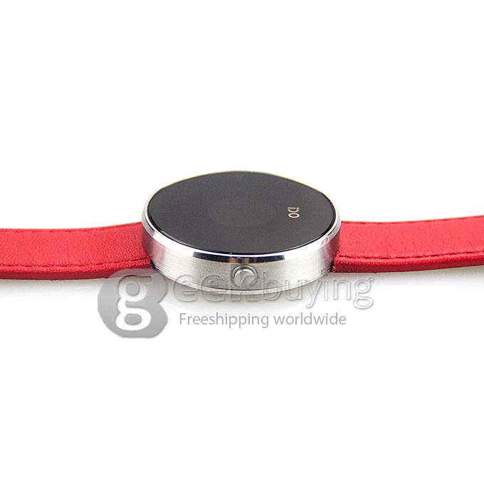 IDO ONE Waterproof Bluetooth 4.0 Silver Case Smart Watch Bracelet Sleep Tracking Sedentary Reminder for Android iOS - Red Band