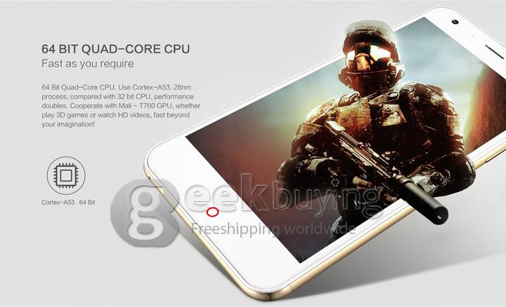 ZOPO ZP530 5.0inch 64-bit 4G LTE MTK6732 Quad Core 1.5GHz Android Phone 1GB 8GB 8.0MP IPS HD Screen Smartphone - Golden