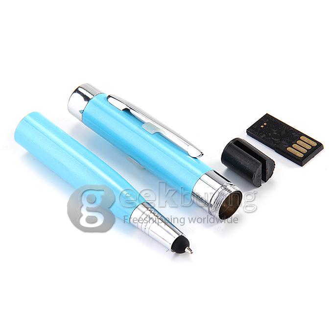 32GB USB 2.0 6 in 1 Multifunctional Capacitive Pen with Floodlight And Laser Light - Blue