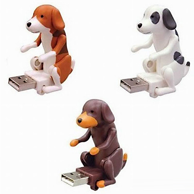 USB Powered Funny Cute Stress Relieving Humping Spot Dog Toy - Black + White
