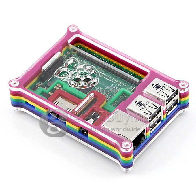 Raspberry Pi 2 Model B Project Board Development Board Linux Mini PC Broadcom BCM2836 ARM Cortex-A7 with Rainbow Case