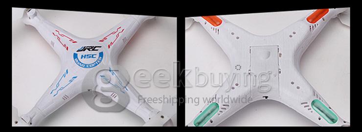 JJRC H5C Quadcopter New Version with Headless Mode One Key Return 2.0MP HD Camera 360 Degree Eversion LED Light - White
