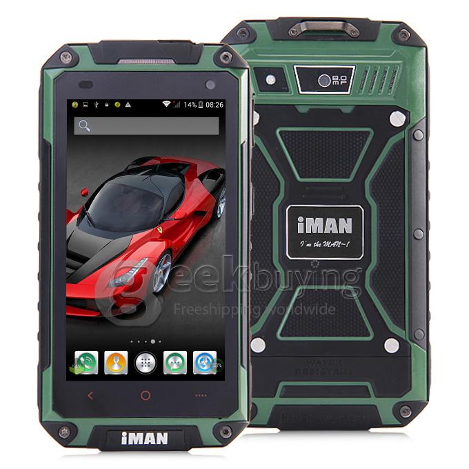 iMAN i6800 IP68 4.7inch Android 4.4 MTK6582 Quad Core 1.3GHz Smartphone 1GB 8GB 8MP 2MP 3G Miracast - Green