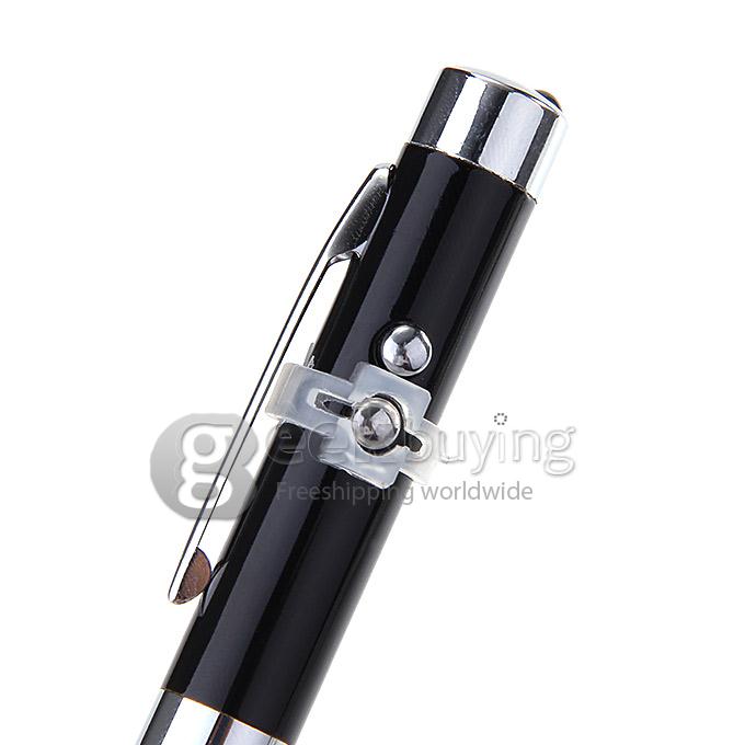 16GB USB 2.0 6 in 1 Multifunctional Capacitive Pen with Floodlight And Laser Light - Black