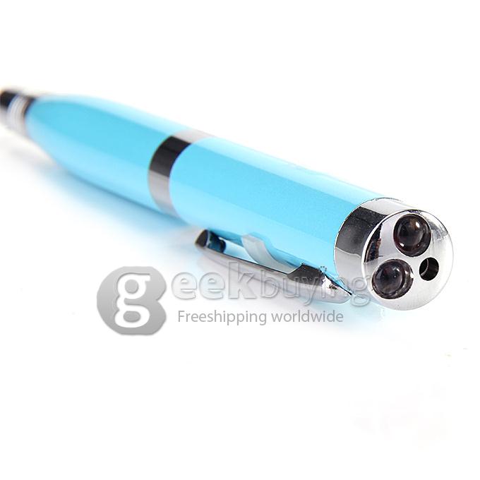 32GB USB 2.0 6 in 1 Multifunctional Capacitive Pen with Floodlight And Laser Light - Blue