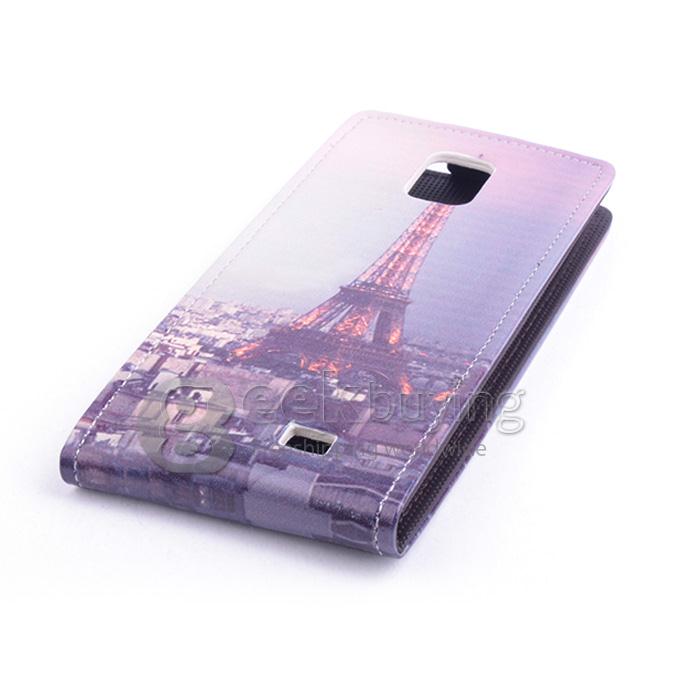 Protective Hard Cover Colored Drawing Tower Flip Stand Leather Case for DOOGEE DG310-Red