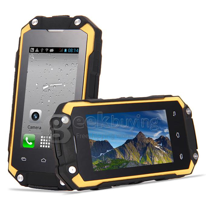 J5 IP54 waterproof Smartphone MTK6572W Dual Core 1.2Ghz 2.4 Inch Android4.2.2 OS 2.0MP 3G/WIFI - Yellow
