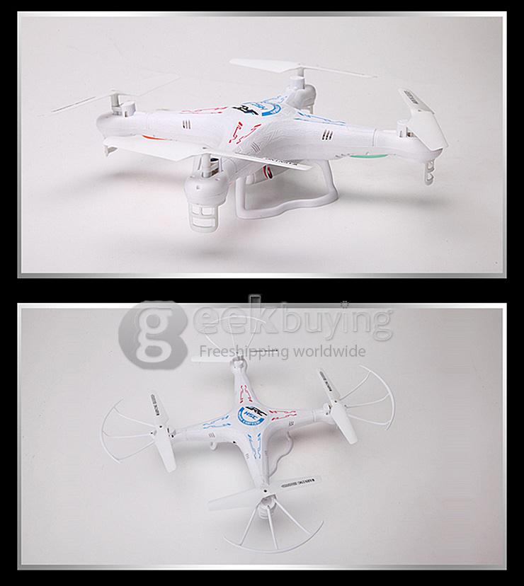 JJRC H5C Quadcopter New Version with Headless Mode One Key Return 2.0MP HD Camera 360 Degree Eversion LED Light - White