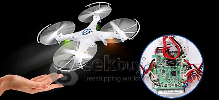 JJRC H5C Quadcopter New Version with Headless Mode One Key Return 2.0MP HD Camera 360 Degree Eversion LED Light - White