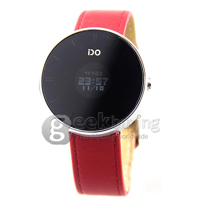 IDO ONE Waterproof Bluetooth 4.0 Silver Case Smart Watch Bracelet Sleep Tracking Sedentary Reminder for Android iOS - Red Band