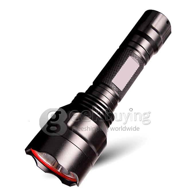 E-SMART C8 Cree Q5 LED 350lm IPX6 Long Shots 5-Mode Torch Flashlight LED Cool White Flashlight -Black(1x18650 )