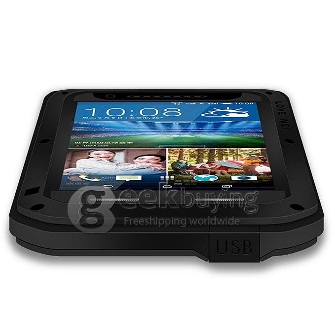 LOVE MEI Powerful Dirt/Shockproof Protective Case With Corning Gorilla Glass for HTC Desire 820 - Black