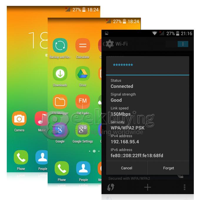 OUKITEL Original One 4.5 inch IPS MTK6582 Quad Core Android 4.4 Smartphone 512MB RAM 4GB ROM 5.0 MP GPS WIFI - Black