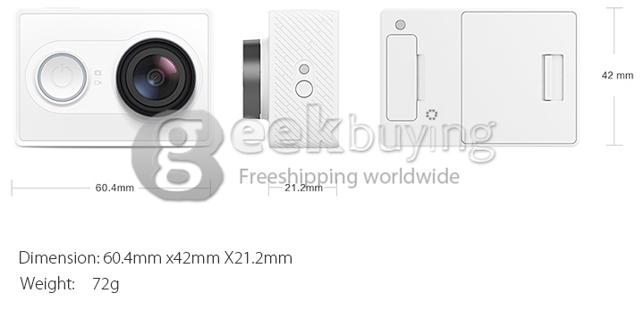 Original Xiaomi Yi Xiaoyi Action Camera with Kingma Waterproof Case - Green (Basic)