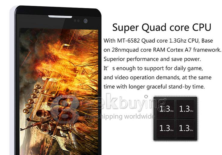 JIAYU F2 5.0 Inch 4G LTE MTK6582 Quad Core 1.3GHz Android 4.4 2GB RAM 16GB ROM Smartphone HD Gorilla Glass OTG - White