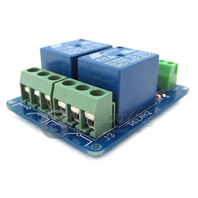 High Current 12V 65mAh Dual Relay Module with Optocoupler High Level Trigger For Arduino / AVR / ARM