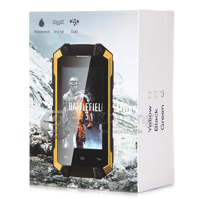 J5 IP54 waterproof Smartphone MTK6572W Dual Core 1.2Ghz 2.4 Inch Android4.2.2 OS 2.0MP 3G/WIFI - Black