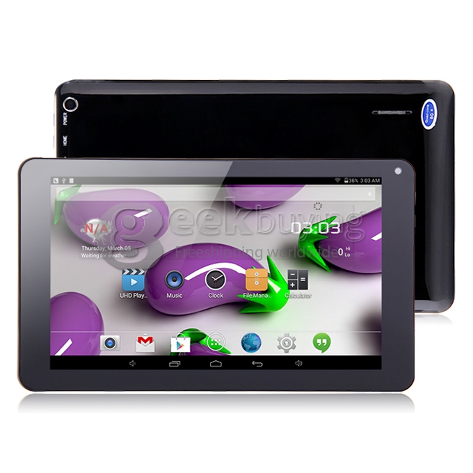 V92 9 inch Allwinner A33 Quad Core 1.5GHZ 512MB/8G ROM 1024*600 BT OTG Dual Cameras Tablet PC - Black