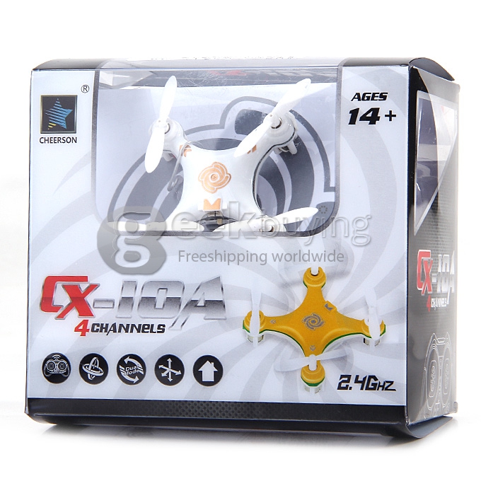 Cheerson CX-10A Nano Quadcopter with Headless Mode CX10A Quadcopter RTF - White