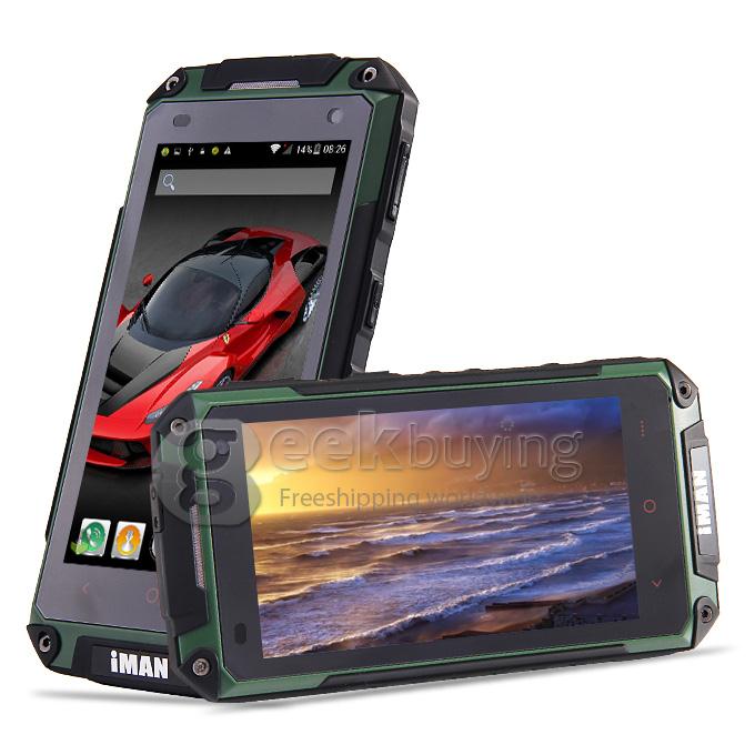 iMAN i6800 IP68 4.7inch Android 4.4 MTK6582 Quad Core 1.3GHz Smartphone 1GB 8GB 8MP 2MP 3G Miracast - Green