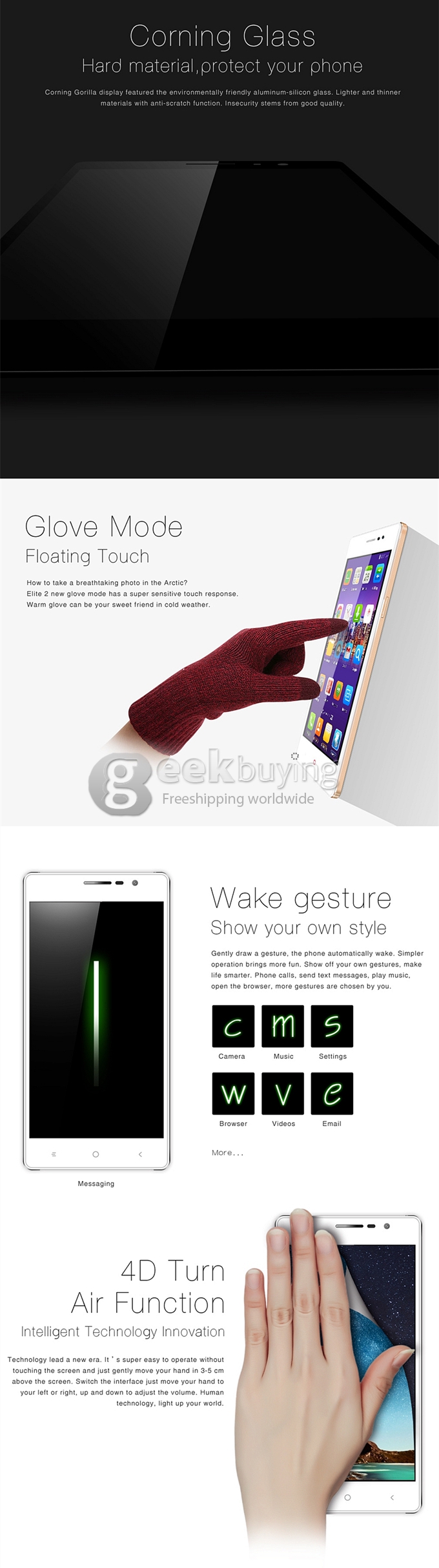 LEAGOO Elite 2 5.5inch IPS HD Android 4.4 Smartphone MTK6592 Octa Core 1.4GHz 2GB 16GB 13.0MP 8.0MP - White