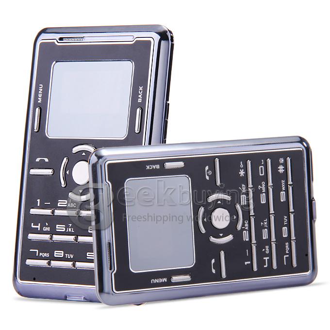 AEKU C5 Ultra Thin Slim 1.0 inch MTK Single Core Mini Pocket Card Cell Phones Bluetooth Built-in Battery - Black